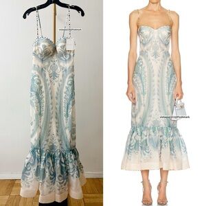NWT Zimmermann Dress |Zimmermann Illuminate Gown/ Maxi Dress Mermaid (AU 2/US 8)